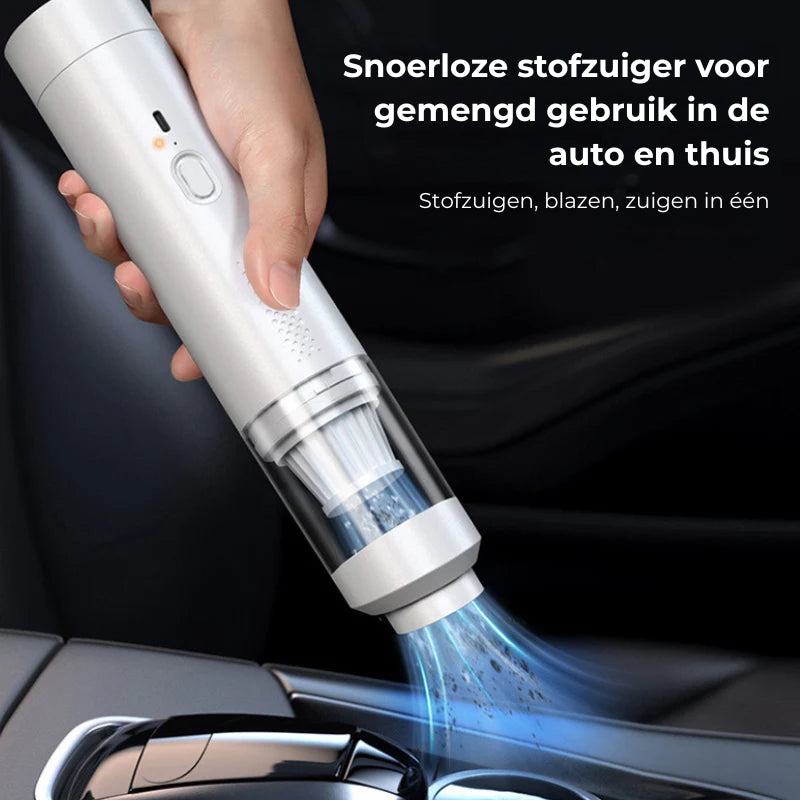 Slanke snoerloze stofzuiger voor in de auto