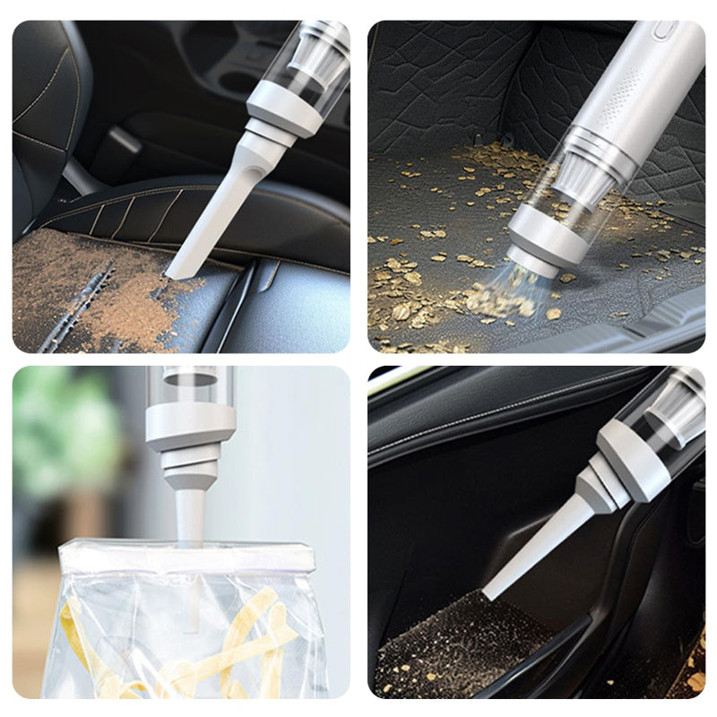 Slanke snoerloze stofzuiger voor in de auto