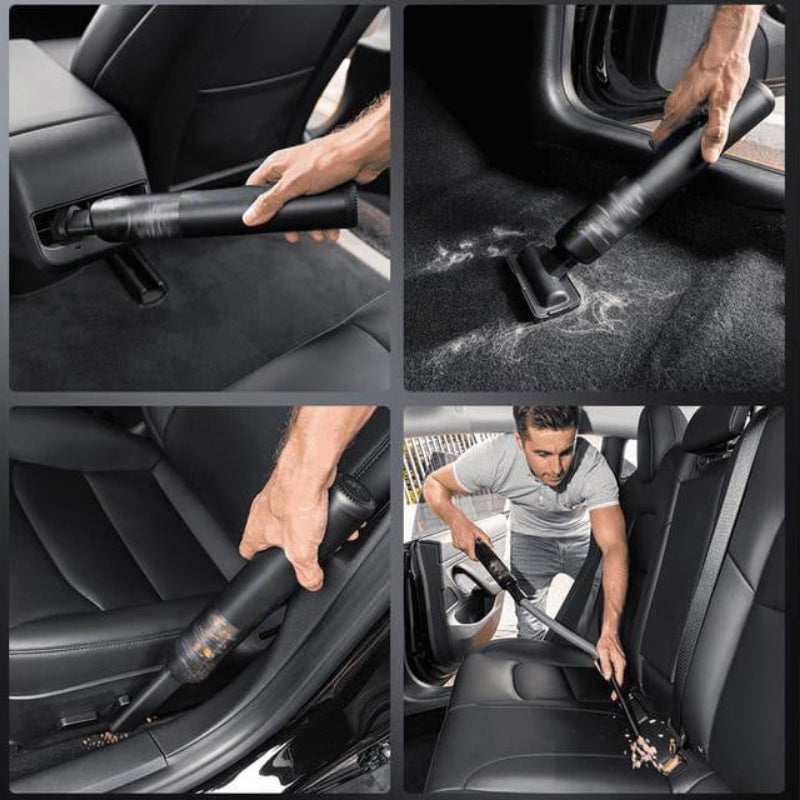 Slanke snoerloze stofzuiger voor in de auto
