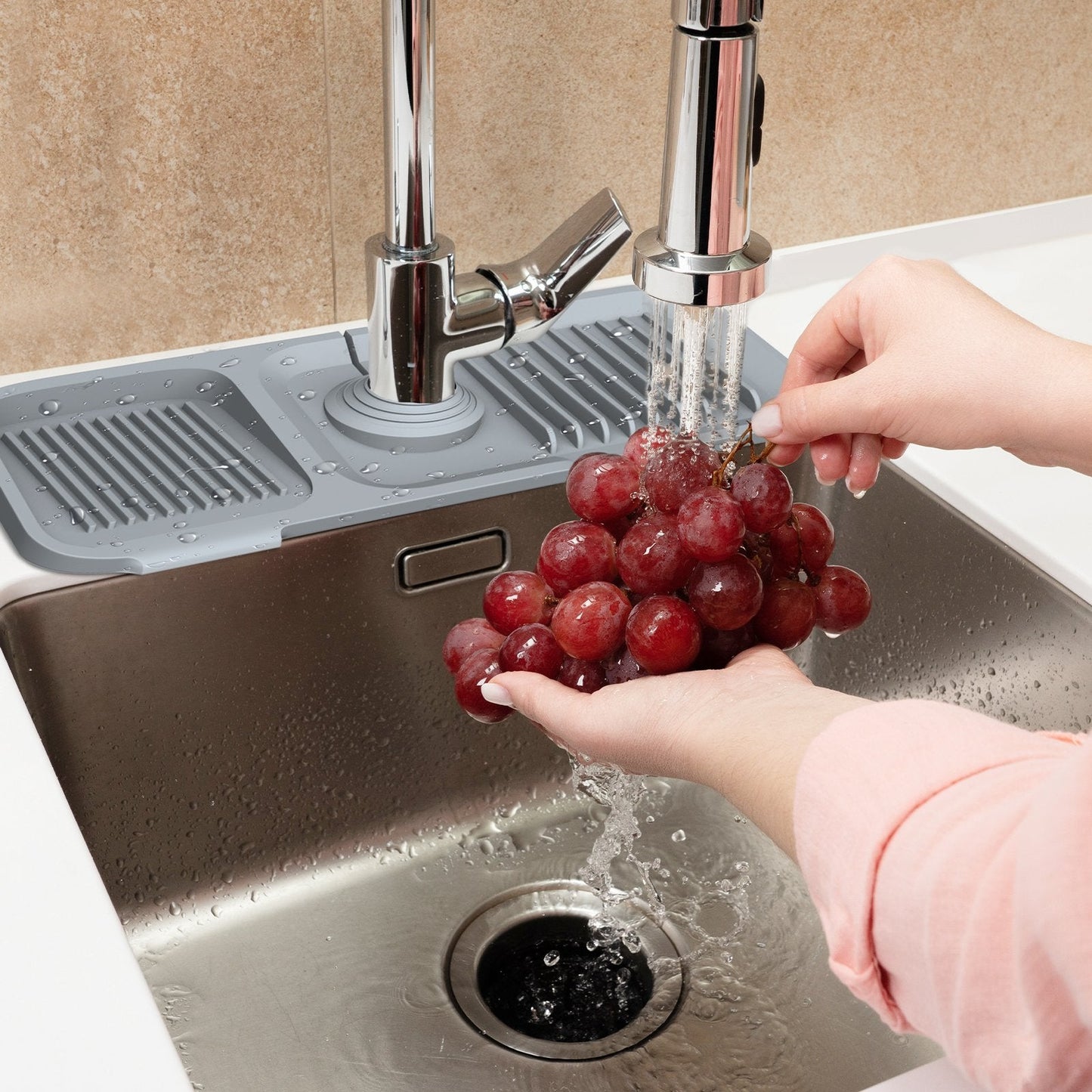 voor keuken en badkamer🔥🔥Silicone spatbescherming voor keukengootsteen